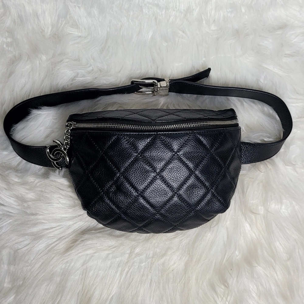 CHANEL Grained Calfskin Quilted Leather Waistbag